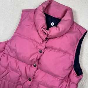 Ralph Lauren Polo Jean Puffer Vest Womens Small Pink Navy Reversible Down Filled